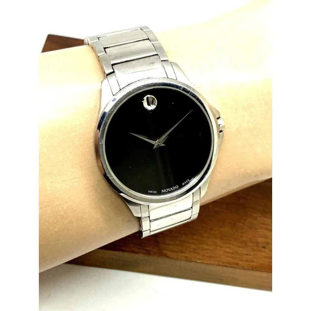 Movado Men's Watch 77.1.14.1581 Black Dial Swiss Quartz Stainless Steel …